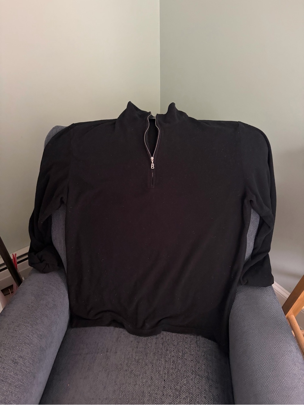 Vintage Bogner Men's Black Quarter-Zip Ultralight Fleece